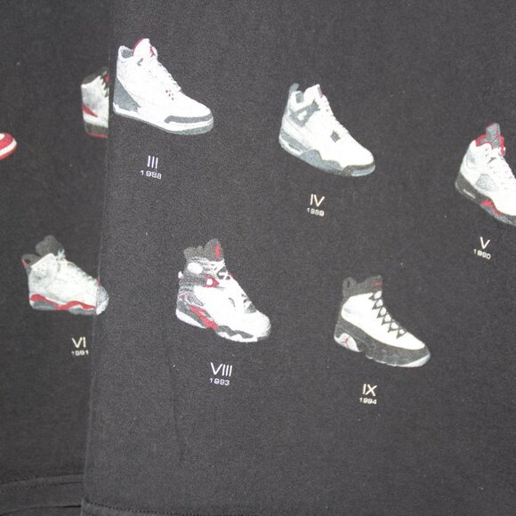 Vintage Men's Nike Air Jordan 18 Years of Love T-Shirt Black Sz Large - Picture 3 of 8